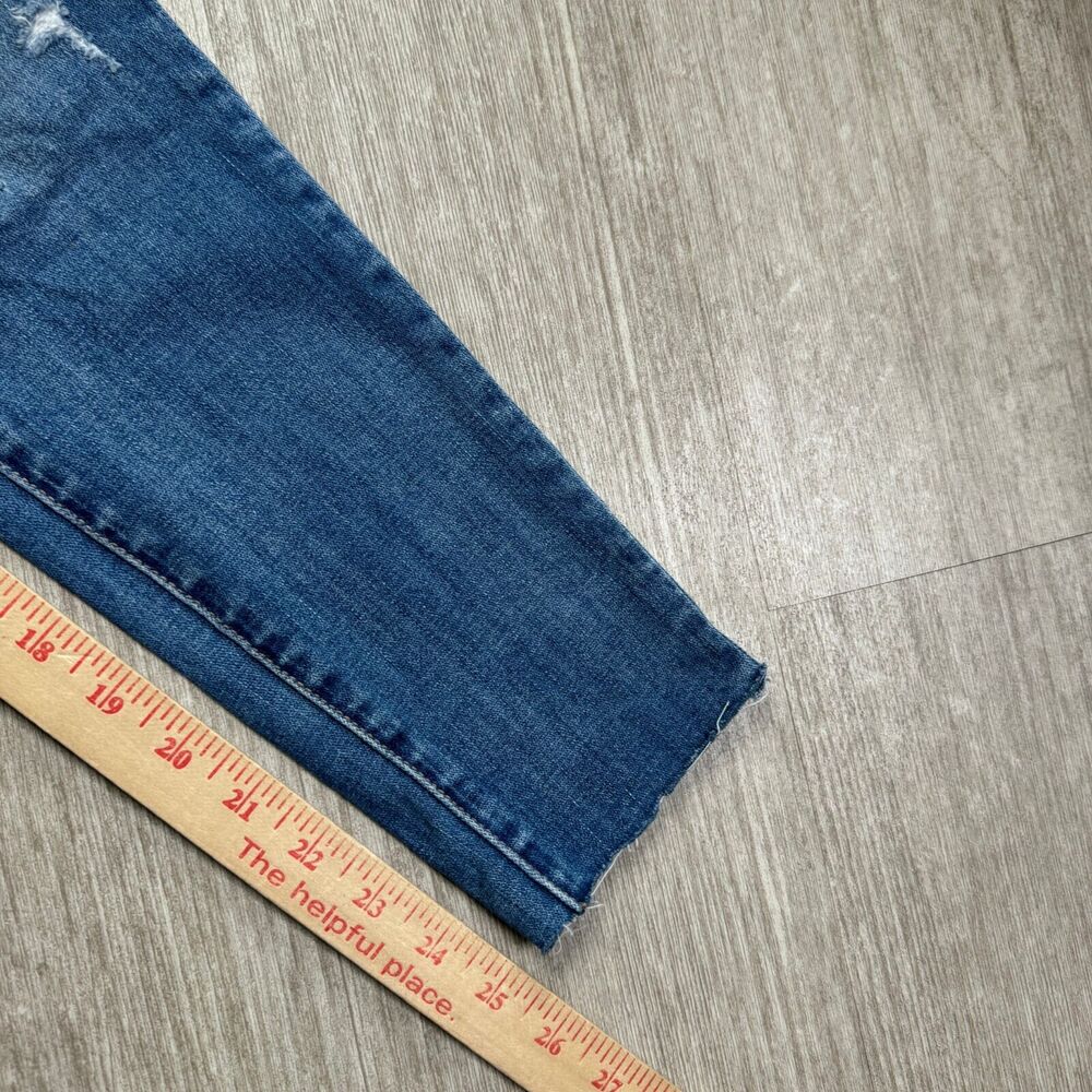 American Eagle Hi Rise Jegging Cropped Jeans Womens 4 Distressed Stretch Denim - Picture 7 of 11